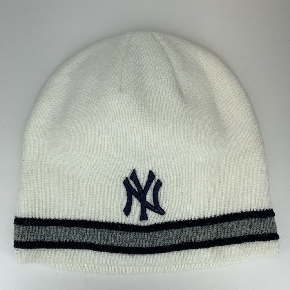 New York Yankees Beanie Super Pipe Knit White '47 Winter Hat Cap MLB Baseball